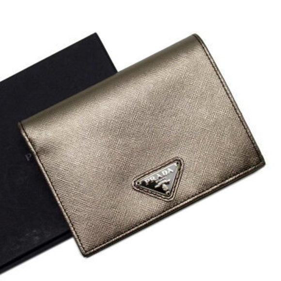 Prada long Wallet triangle red Saffiano leather bifold - Picture 1 of 3